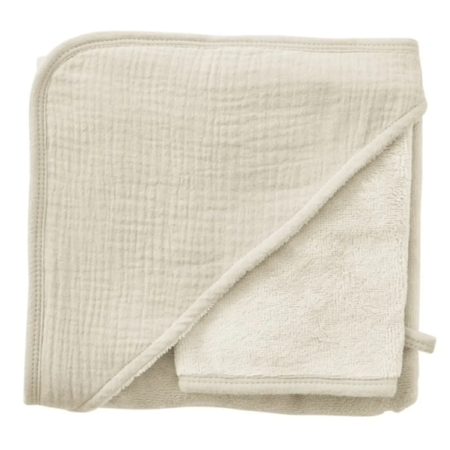 BB&Co Cape de bain + gant bambou & gaze Mix&Match Mousse De Lait