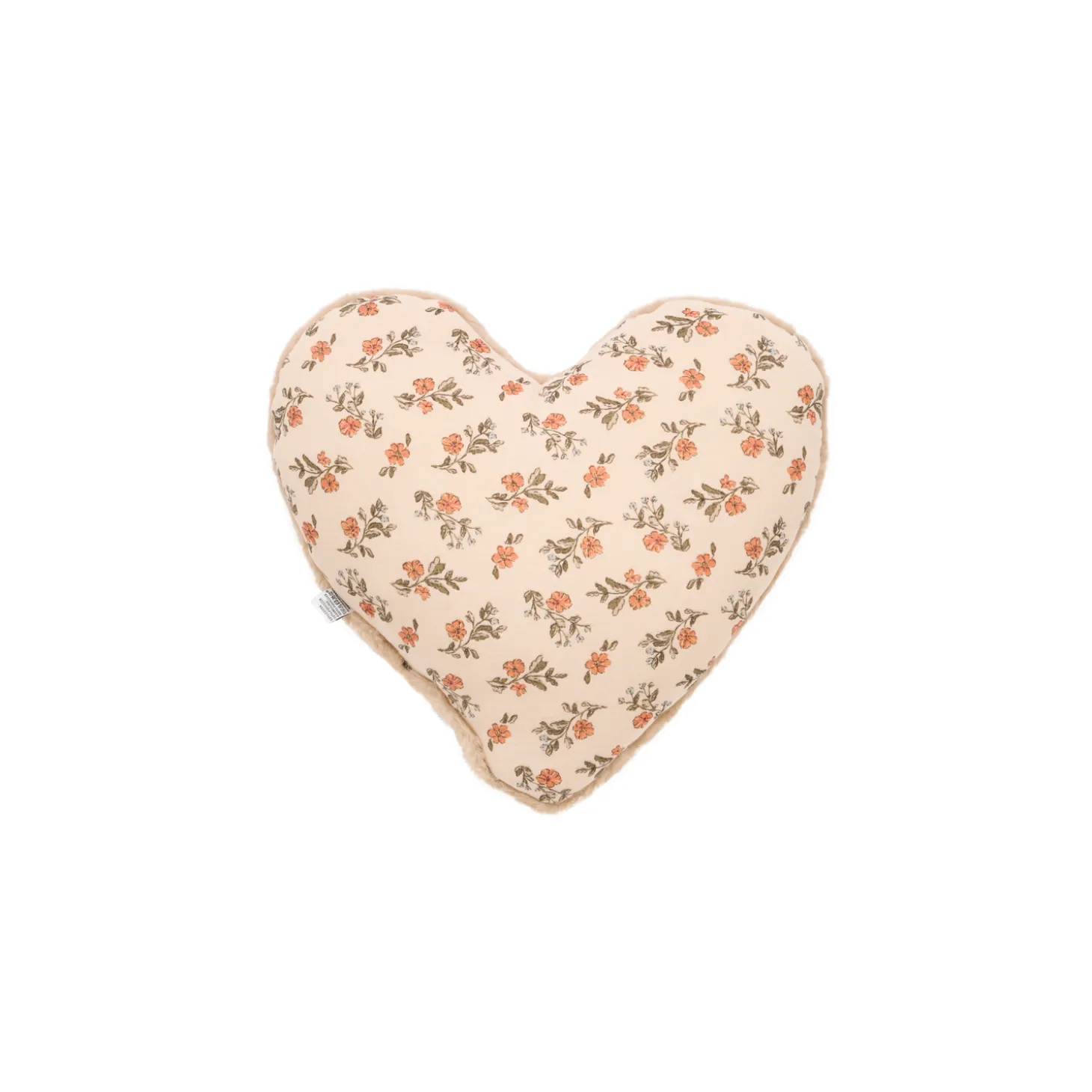 BB&Co Coussin coeur fausse fourrure Secret cottage Fleurs/ Beige