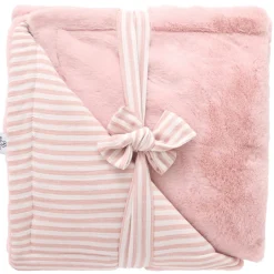 BB&Co Couverture Luxe rayé Soft Stripes Vieux Rose 70x100 cm