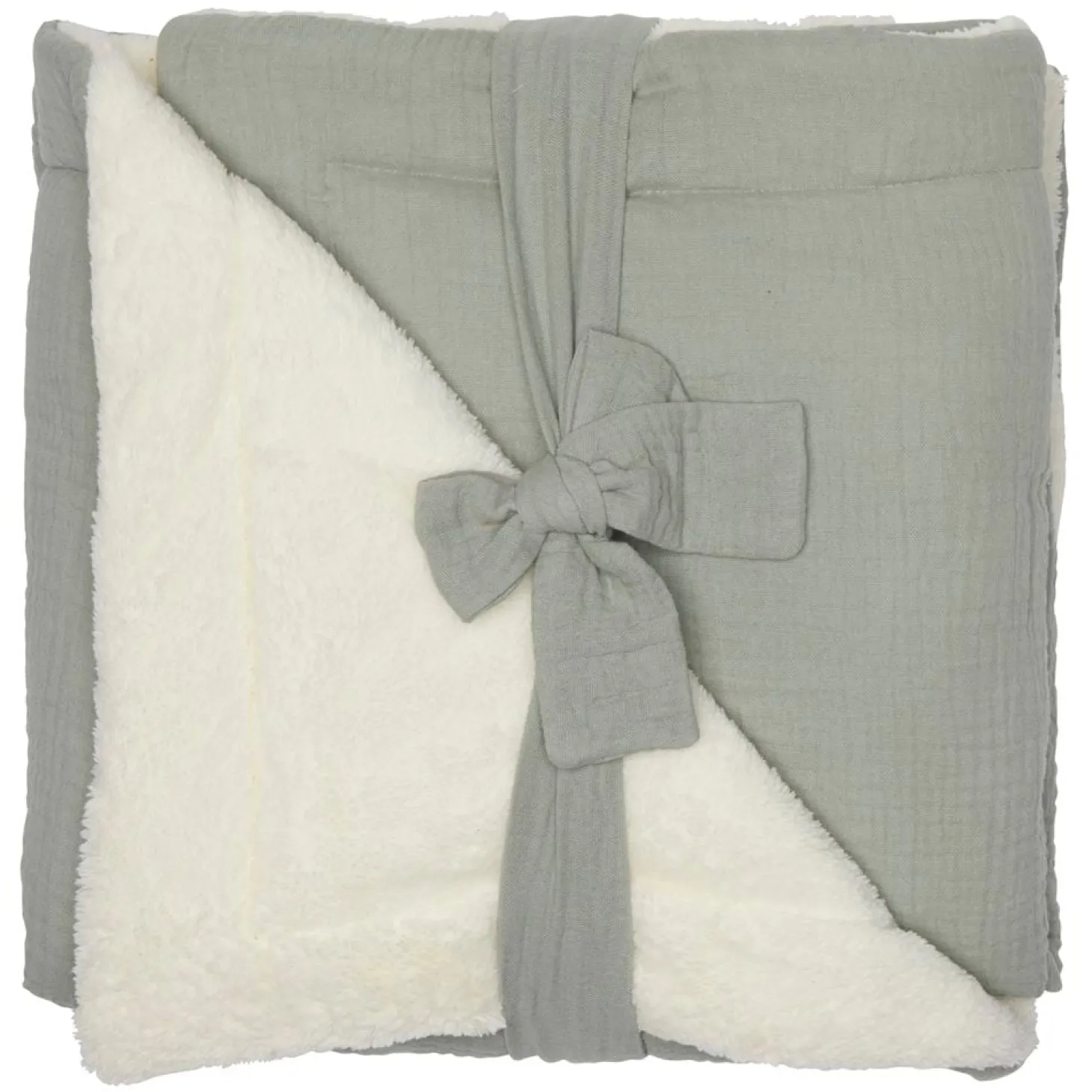 BB&Co Couverture peluche & gaze Mix & Match Vert De Gris 70x100 cm