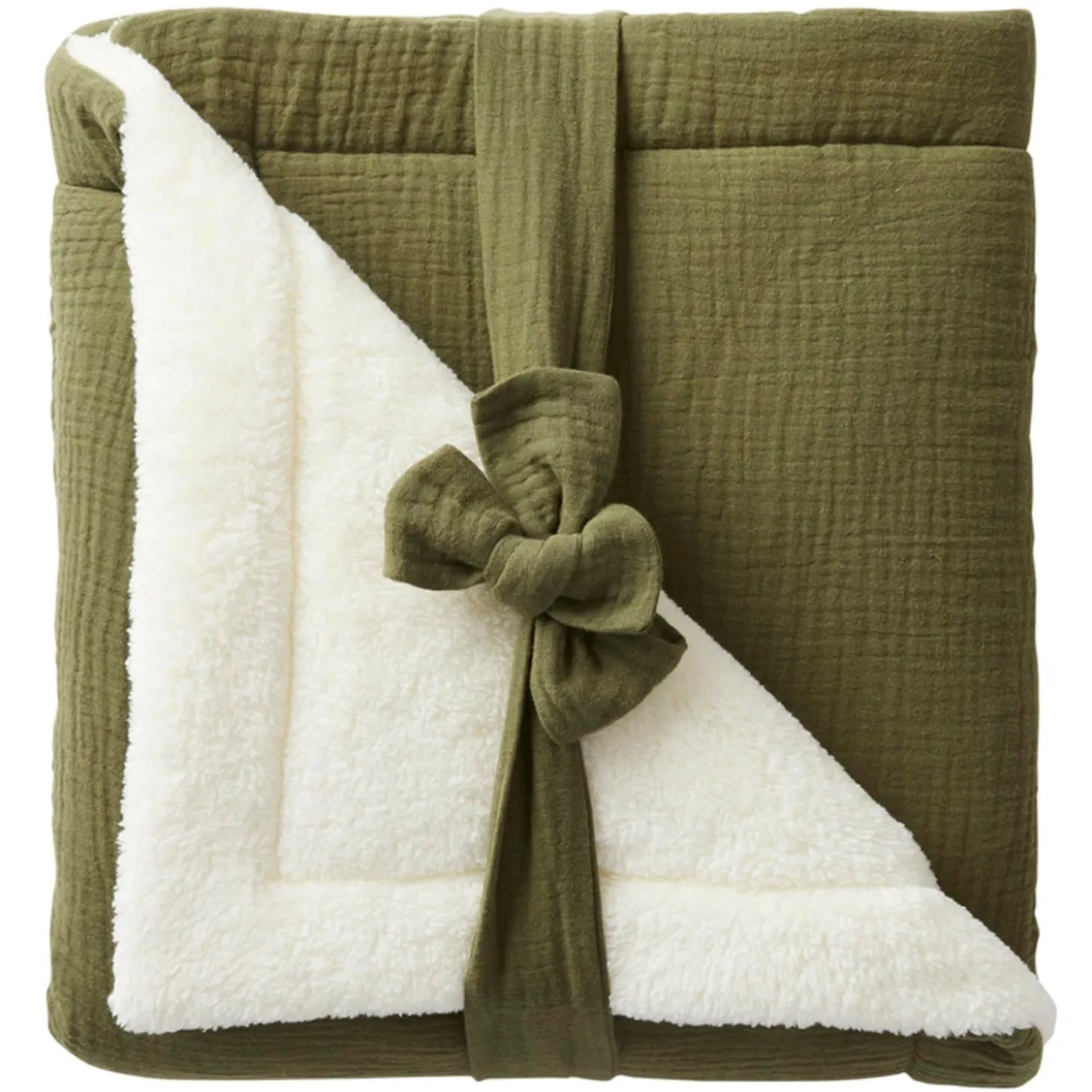BB&Co Couverture peluche gaze et microfibre Fougère 70x100 cm