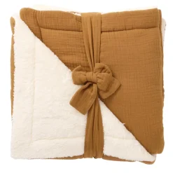 BB&Co Couverture peluche gaze & microfibre Mix&Match Havane 70x100 cm
