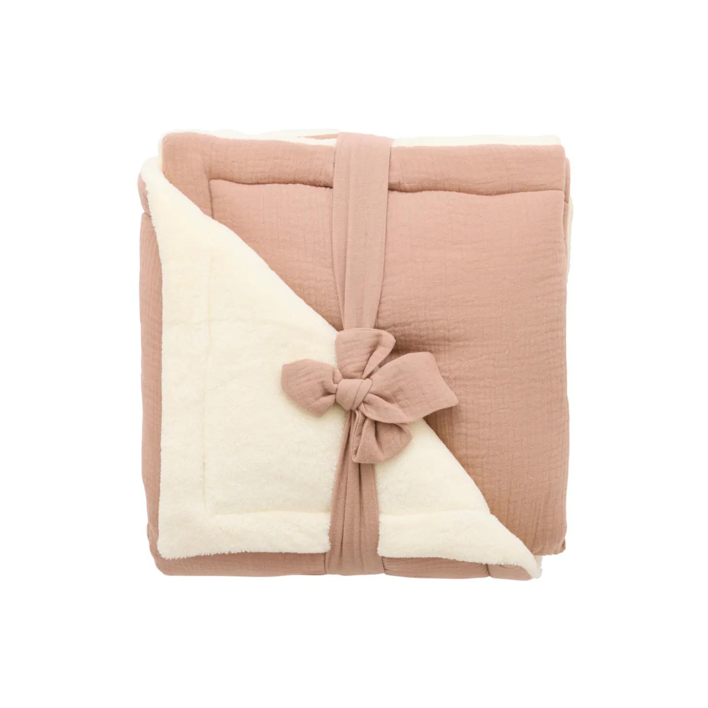BB&Co Couverture peluche gaze & microfibre Mix&Match Mocha 70x100 cm