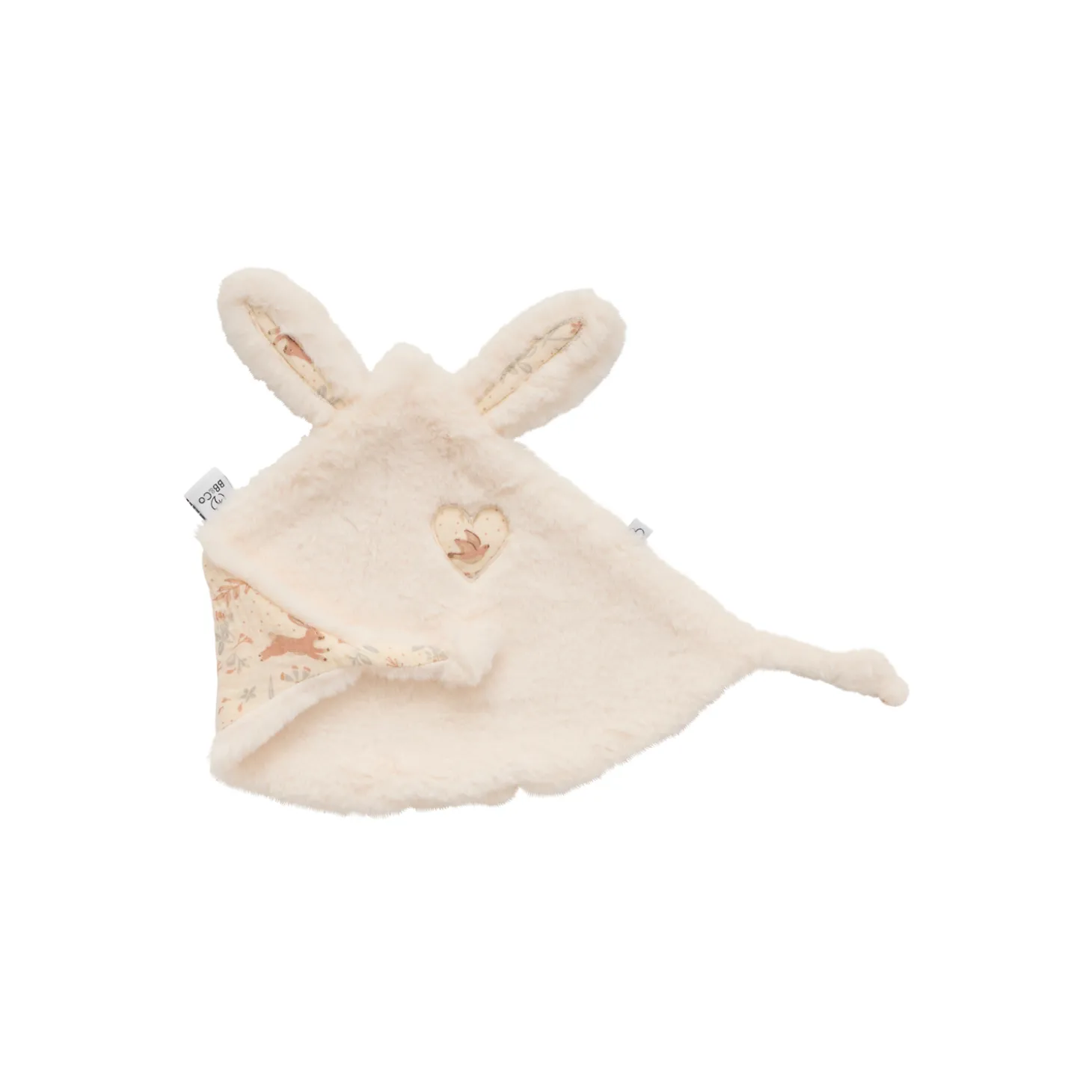 BB&Co Doudou lapin petit cœur Jardin enchanté Ivoire