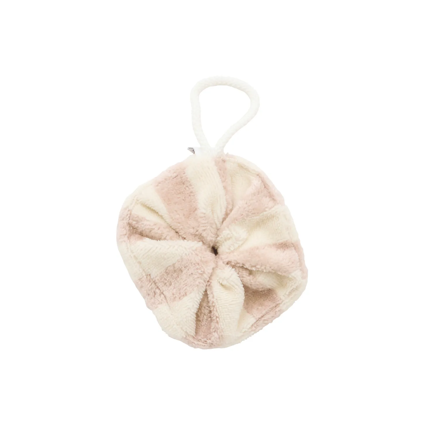 BB&Co Fleur de douche enfant en éponge bambou rayée Ivoire/ Galet