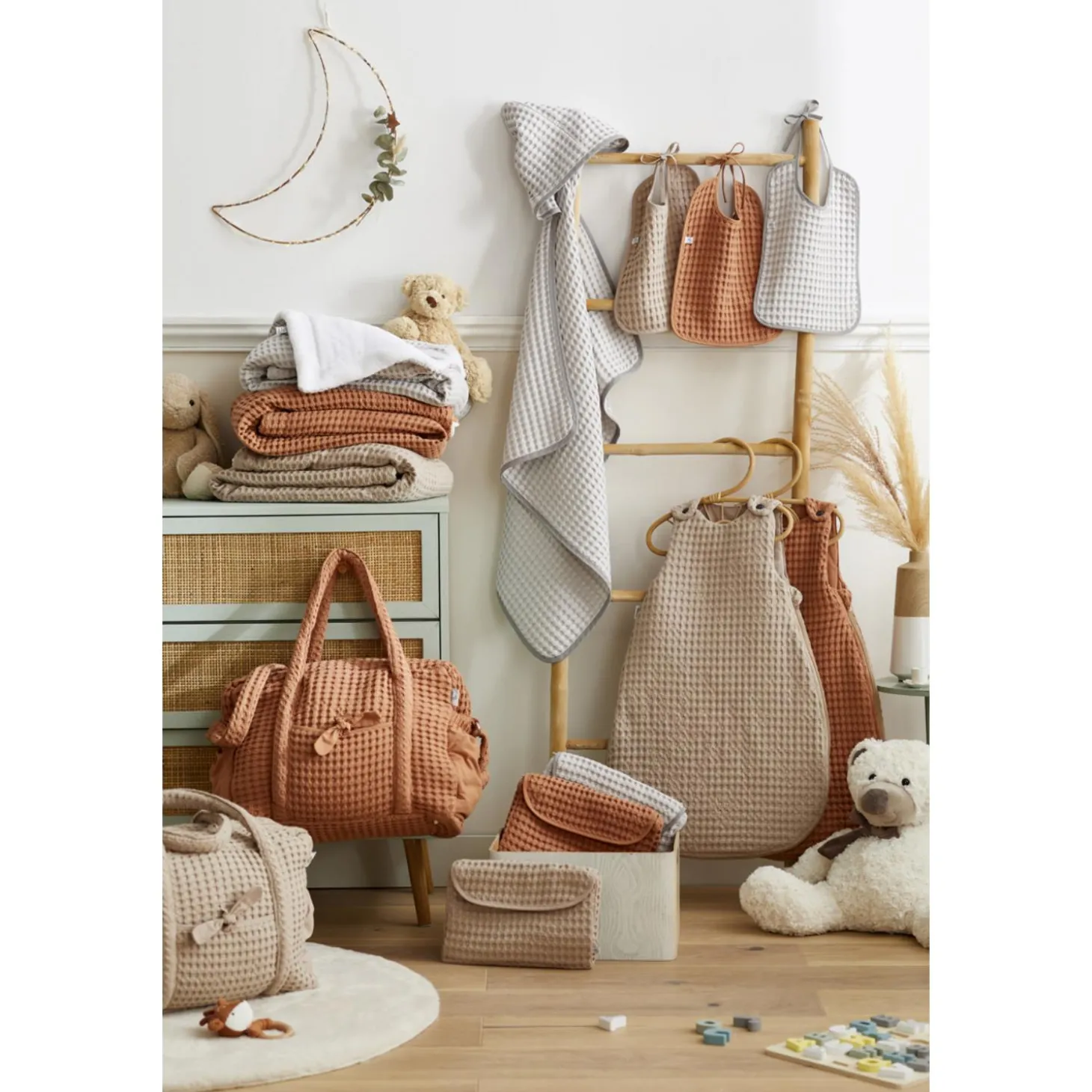 BB&Co Gigoteuse coton gaufré Latte 0-6 mois
