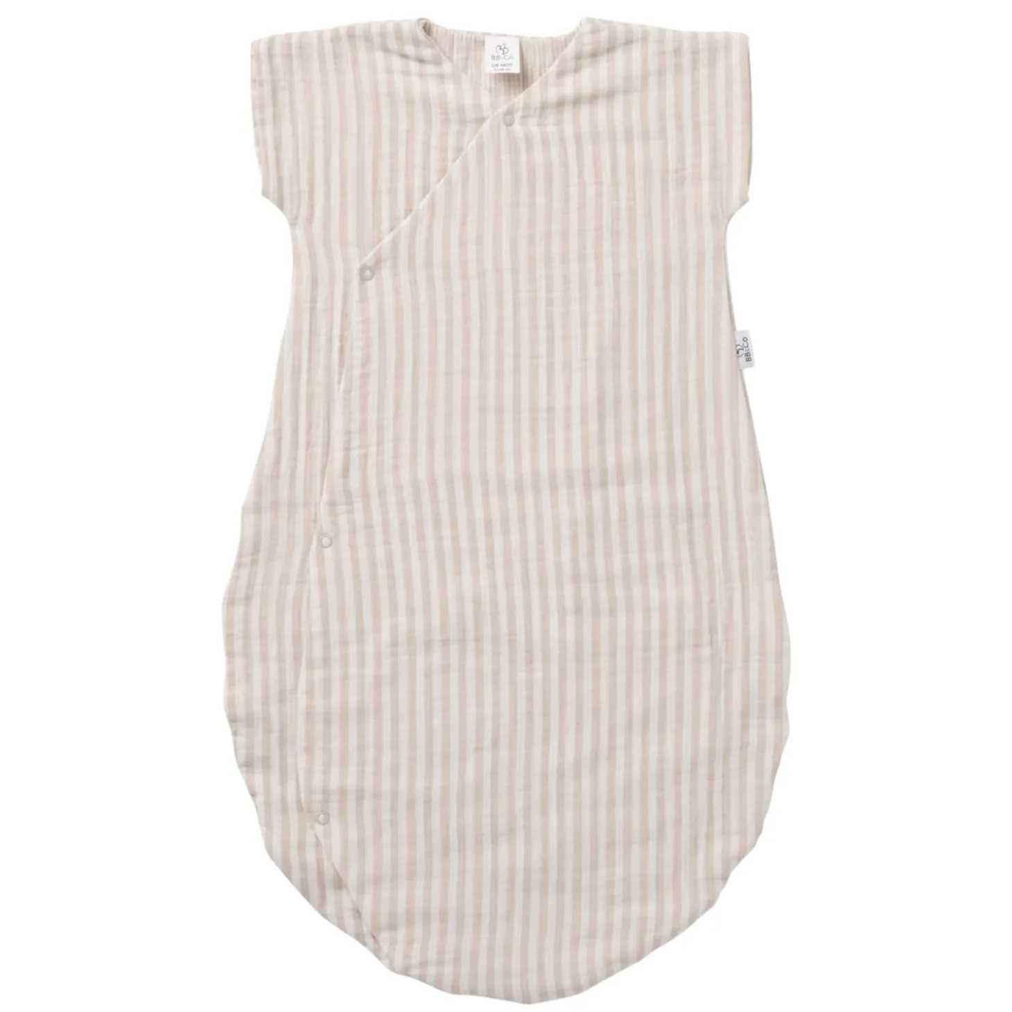BB&Co Gigoteuse d’été en gaze rayé Soft Stripes Écru/ Galet