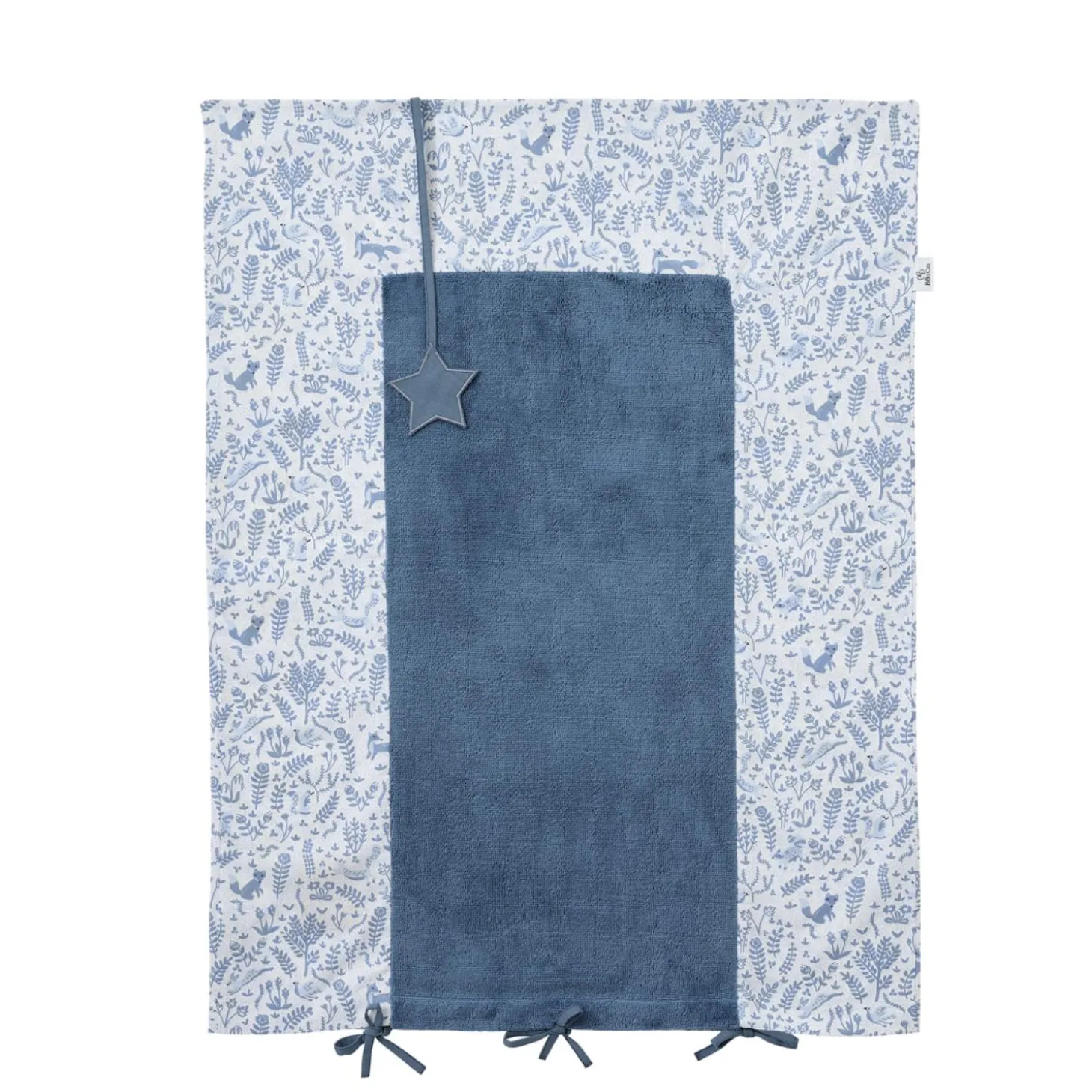 BB&Co Housse de matelas à langer Forêt Enchantée Blanc/ Bleu 60x80 cm