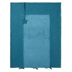 BB&Co Housse de matelas à langer bambou & gaze Mix & Match Vert Paon 60x80 cm