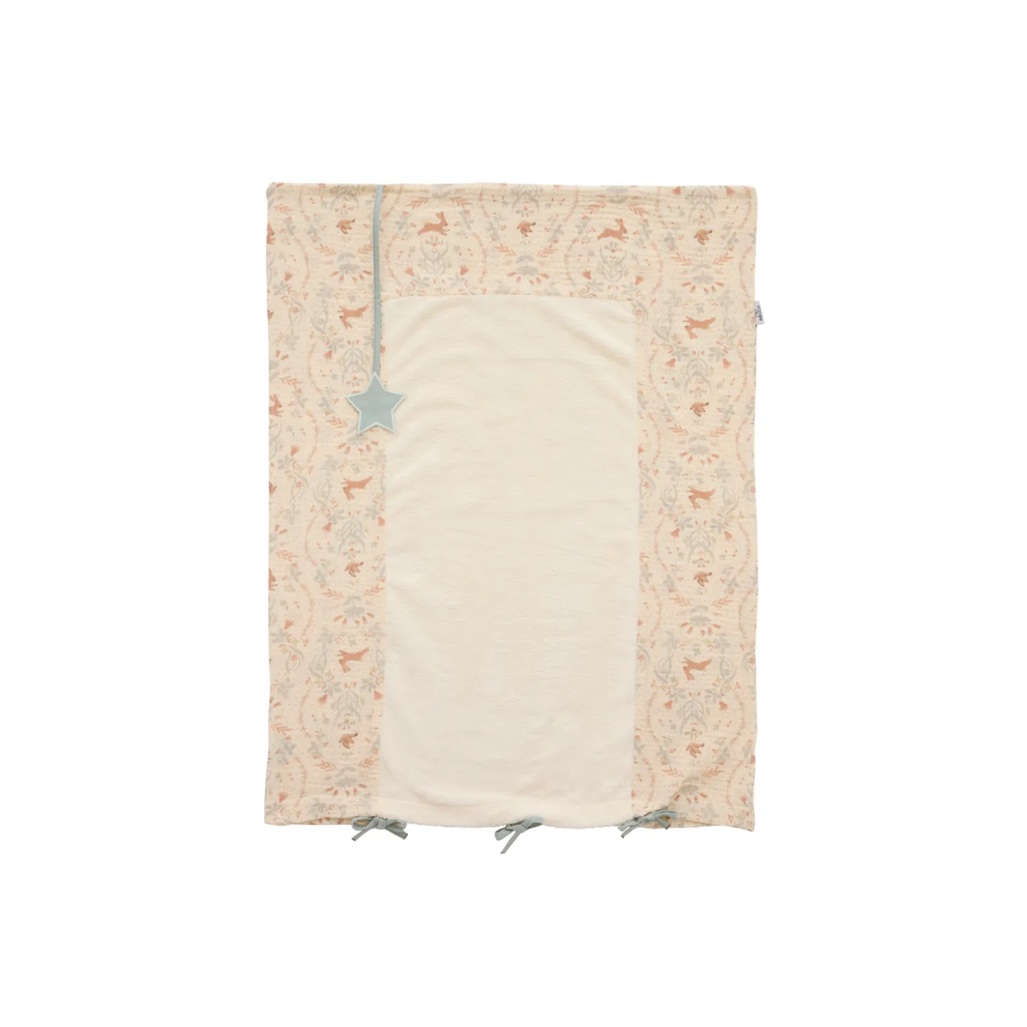 BB&Co Housse de matelas à langer Jardin enchanté Ivoire / Vert De Gris 60x80 cm