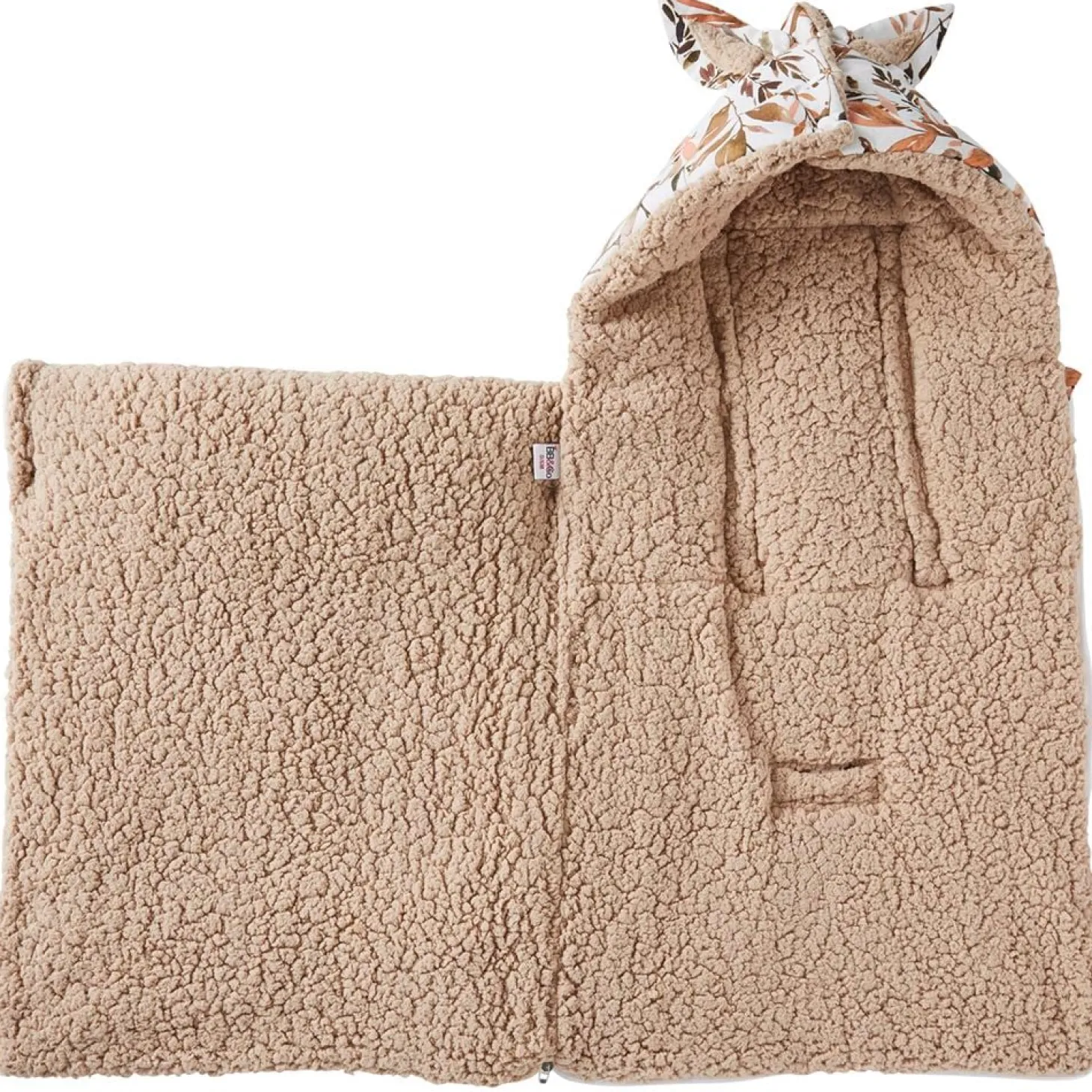 BB&Co Nid d’ange doublé sherpa ourson Feuillages 0-6 mois