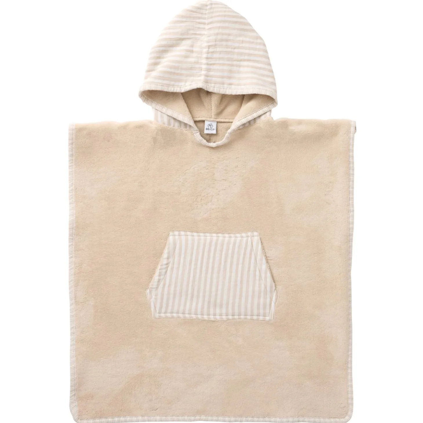 BB&Co Poncho de bain à capuche éponge bambou Biscuit 3-5 ans