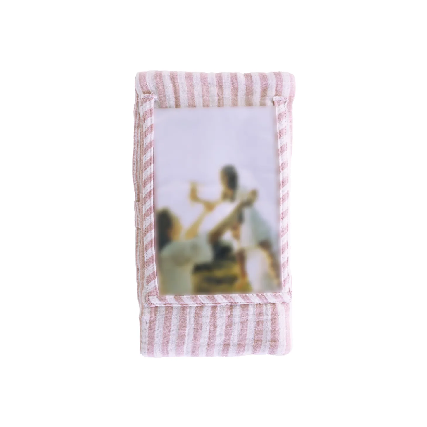 BB&Co Protège livret de famille rayé avec poche photo Vieux Rose