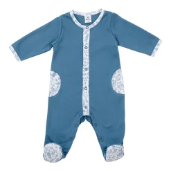 BB&Co                    Pyjama Dors-bien coton Forêt Enchantée    Blanc/ Bleu            1 mois