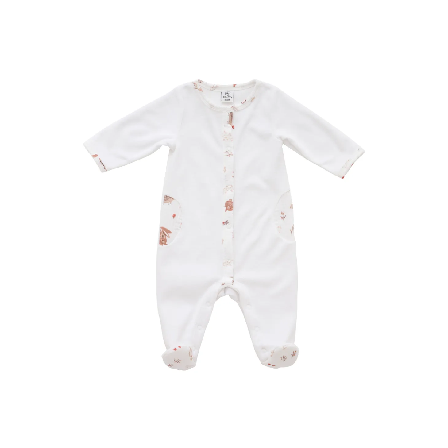 BB&Co Pyjama Dorsbien en velours Cosy Forest Blanc/ Mocha