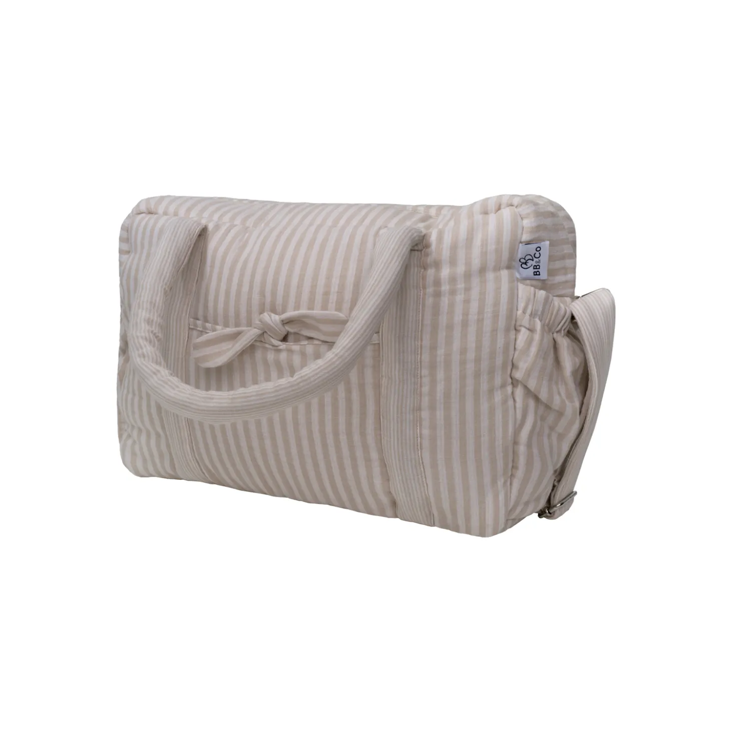 BB&Co Sac à langer en gaze de coton rayé Galet