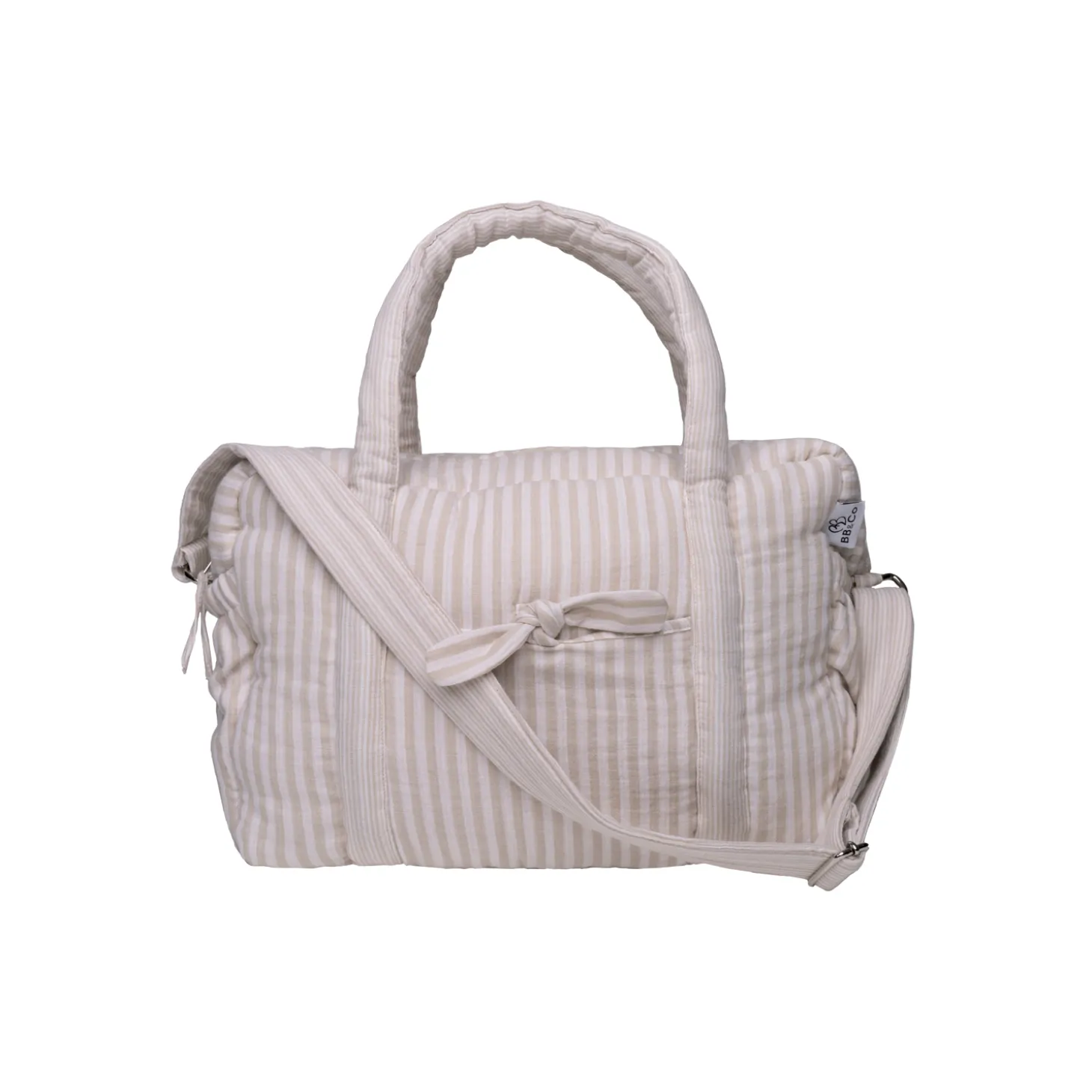 BB&Co Sac à langer en gaze de coton rayé Galet