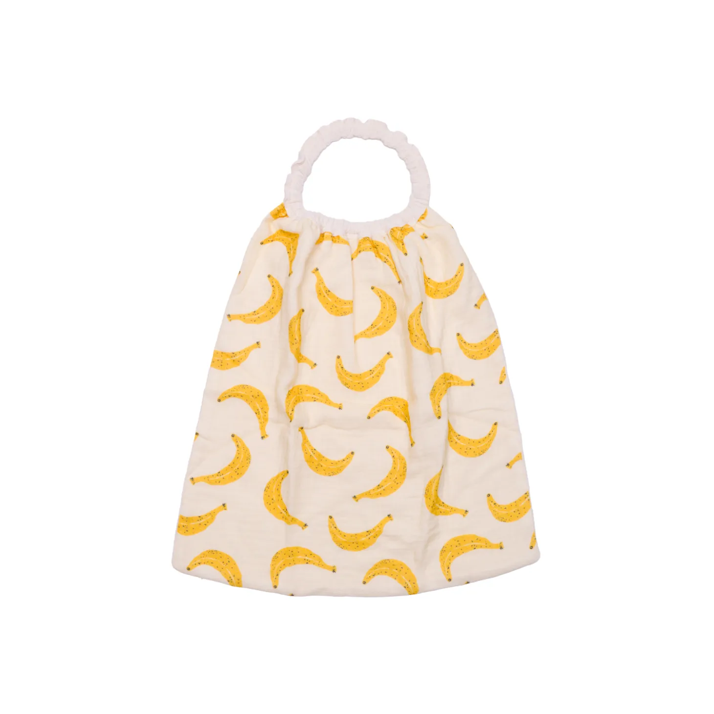 BB&Co Serviette élastiquée en double gaze bananes Écru/ Jaune