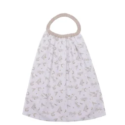 BB&Co                    Serviette élastiquée feuilles    Blanc/ Biscuit