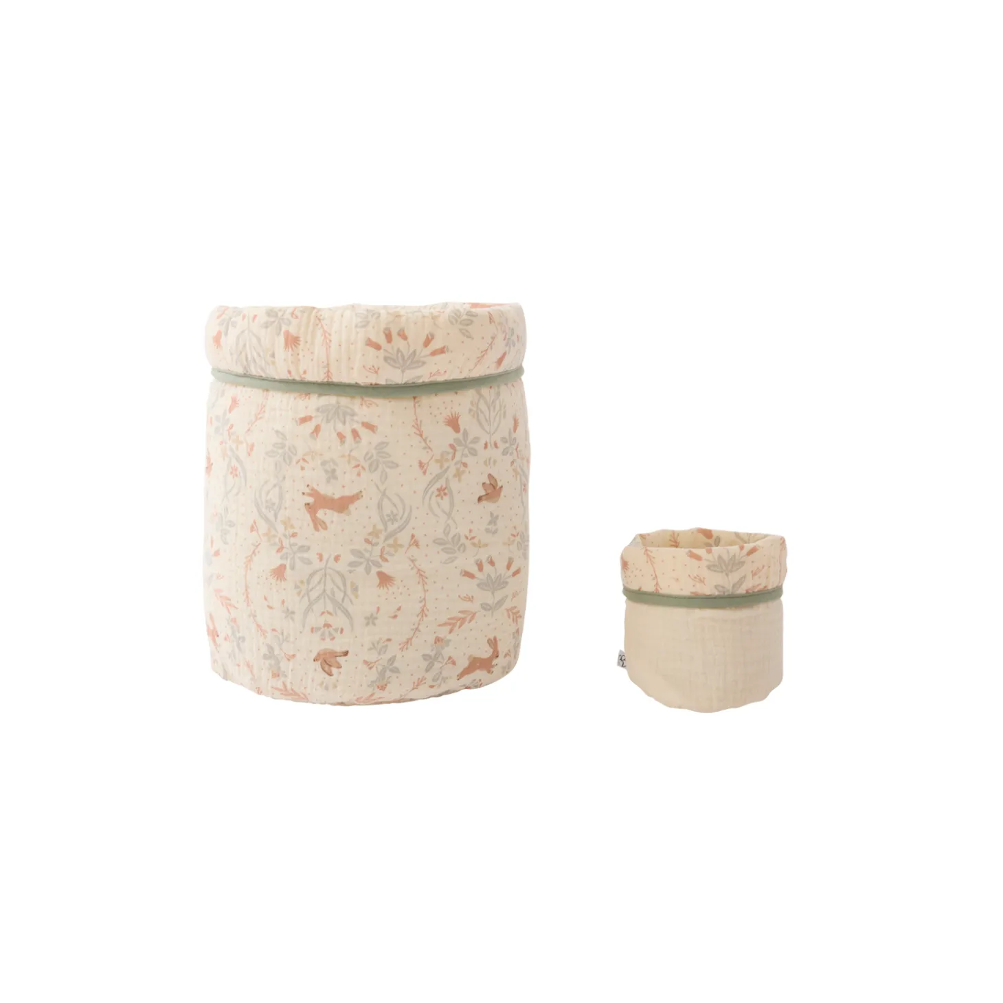 BB&Co Set Corbeilles de rangement Jardin enchanté Ivoire / Vert De Gris