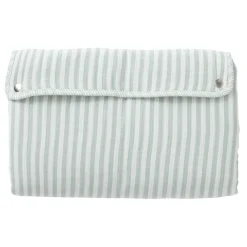 BB&Co Tapis à langer nomade gaze rayé Ecru/ Vert de Gris