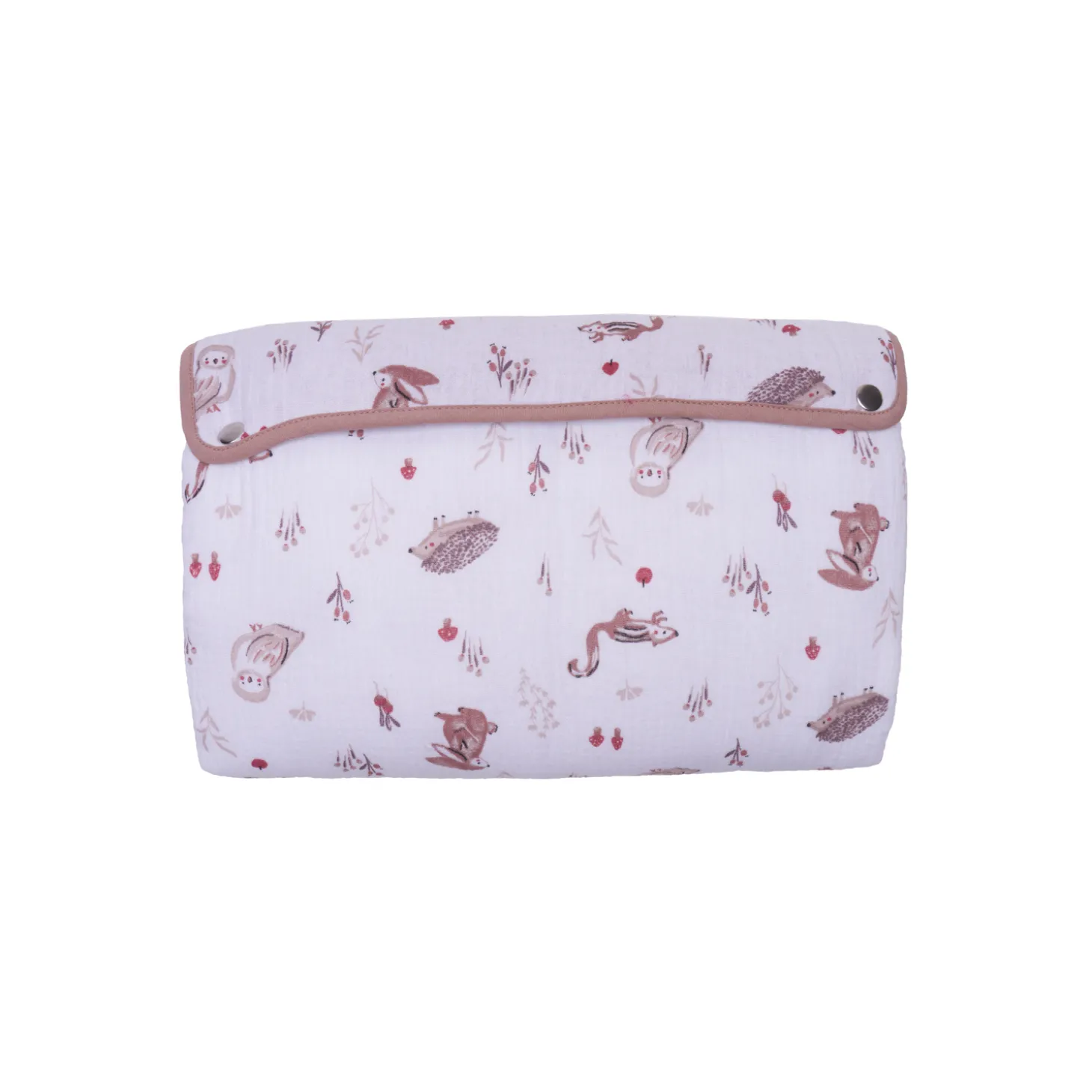 BB&Co Tapis à langer pliable avec poches gaze Blanc/ Mocha