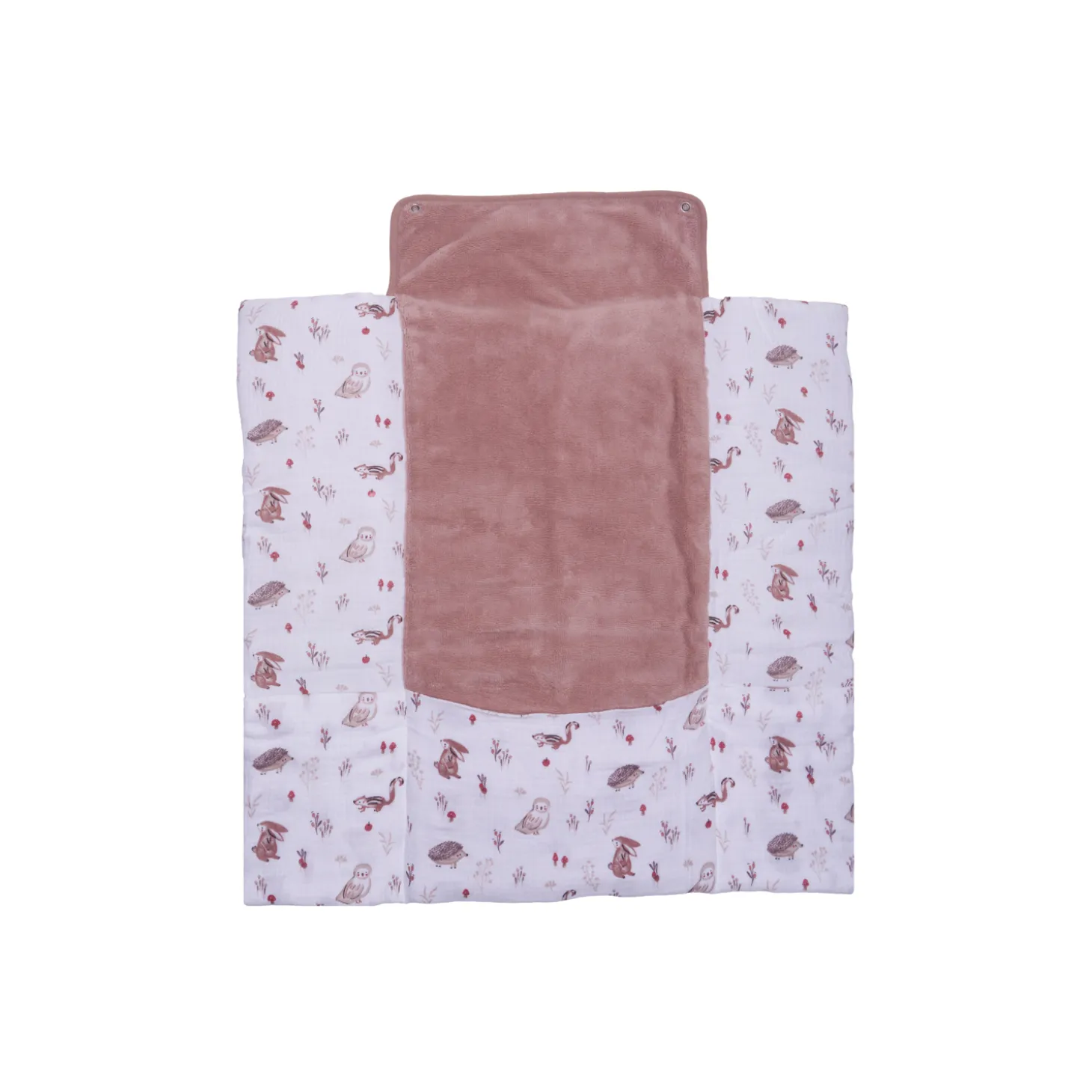 BB&Co Tapis à langer pliable avec poches gaze Blanc/ Mocha