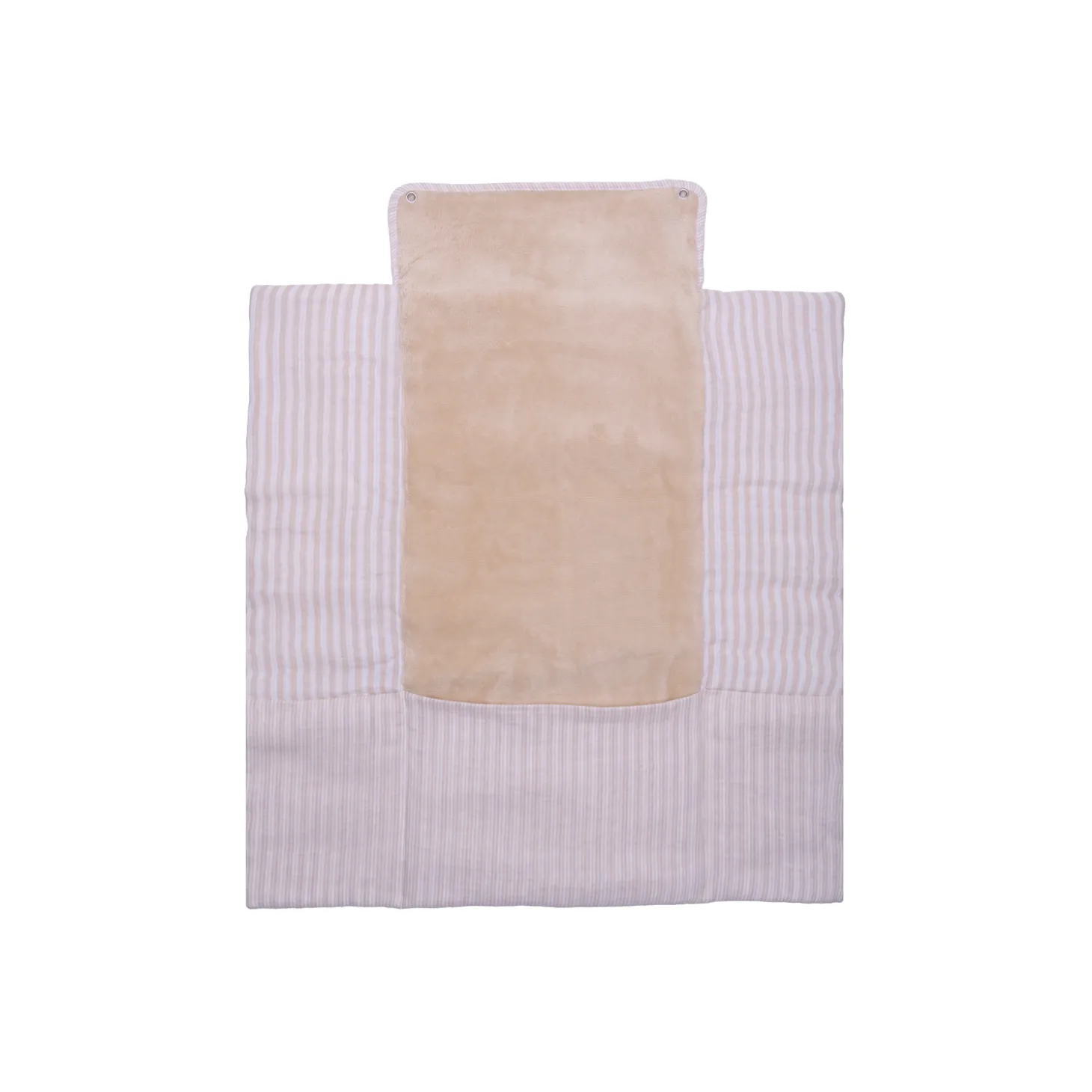 BB&Co Tapis à langer pliable avec poches gaze rayé Galet