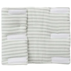 BB&Co Tour de lit modulable rayé Soft Stripes Ecru/ Vert De Gris