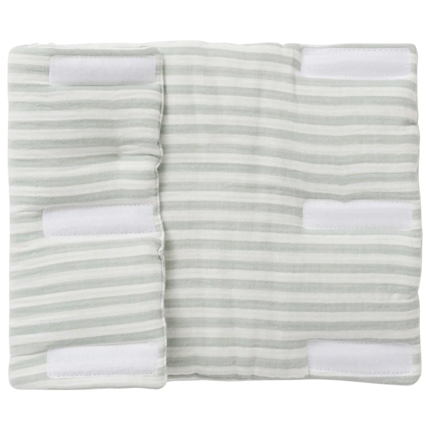 BB&Co Tour de lit modulable rayé Soft Stripes Ecru/ Vert De Gris