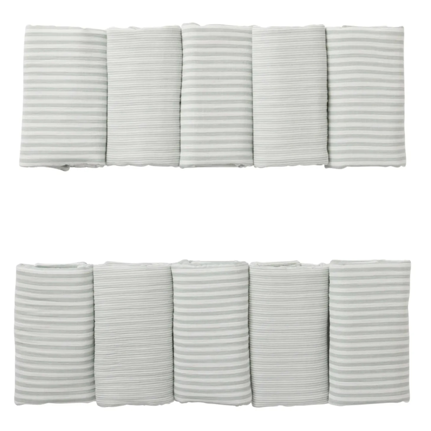 BB&Co Tour de lit modulable rayé Soft Stripes Ecru/ Vert De Gris