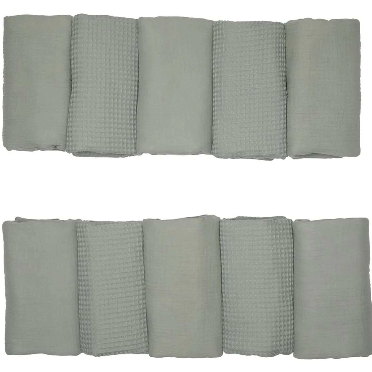 BB&Co Tour de lit modulable & respirant (10 éléments) - Mix & Match Vert De Gris