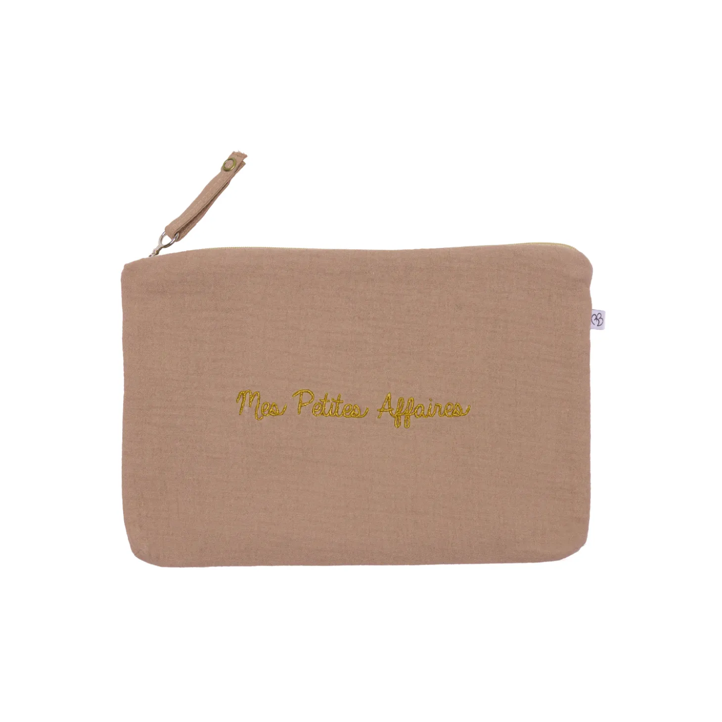 BB&Co Trousse gaze brodée Mes Petites Affaires Mocha