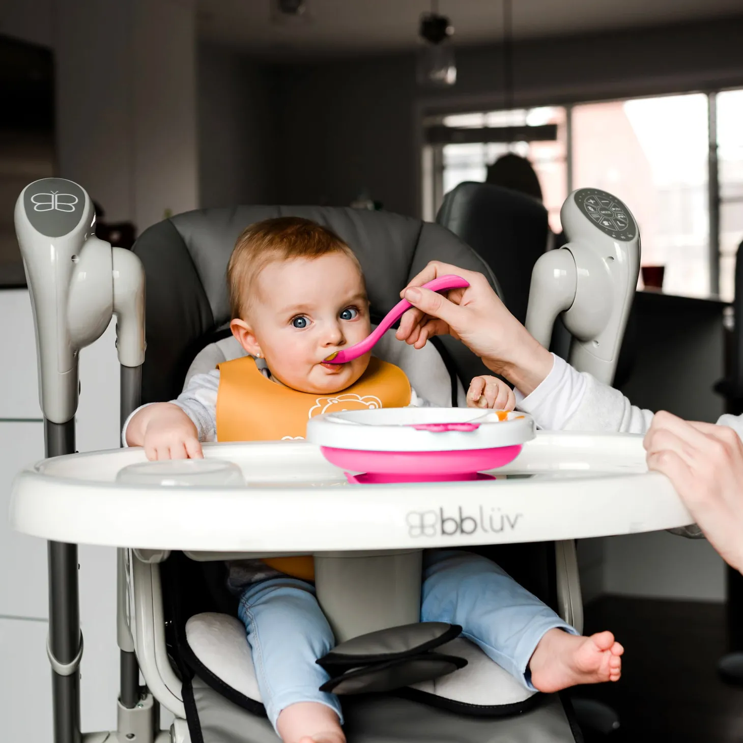 BBlüv Assiette chauffante pour bébé Rose