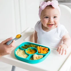 BBlüv                    Assiette et cuillère en silicone    Rose