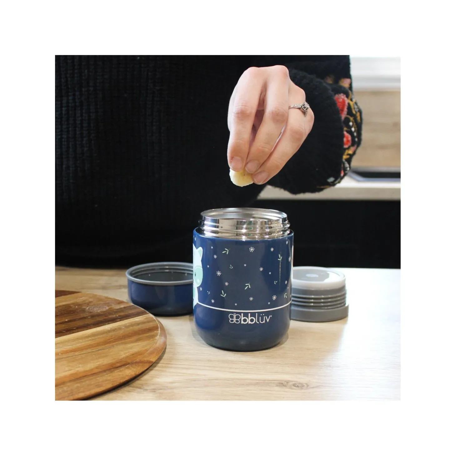 BBlüv Pot repas isotherme avec cuillère Navy