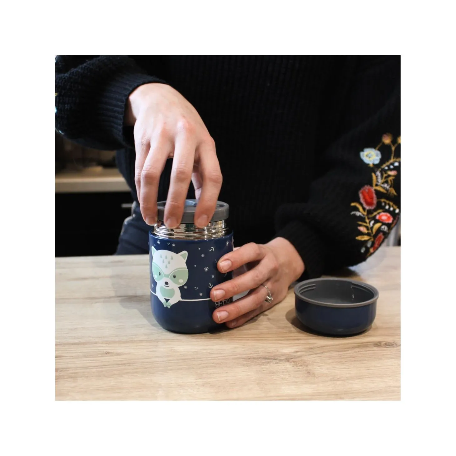 BBlüv Pot repas isotherme avec cuillère Navy