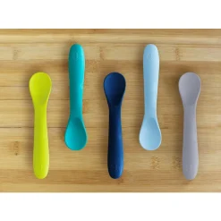 BBlüv Set de 5 cuillères en silicone Bleu