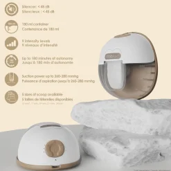 BBlüv                    Tire-Lait portable chauffant 2 en 1    White/Taupe