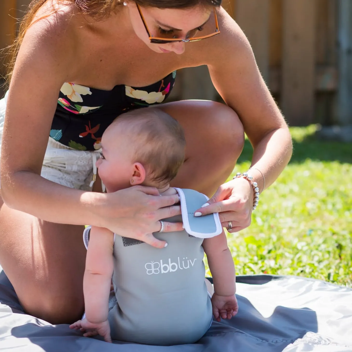 BBlüv Wraäp Combinaison en néoprène pour bébé Aqua 0-6 mois