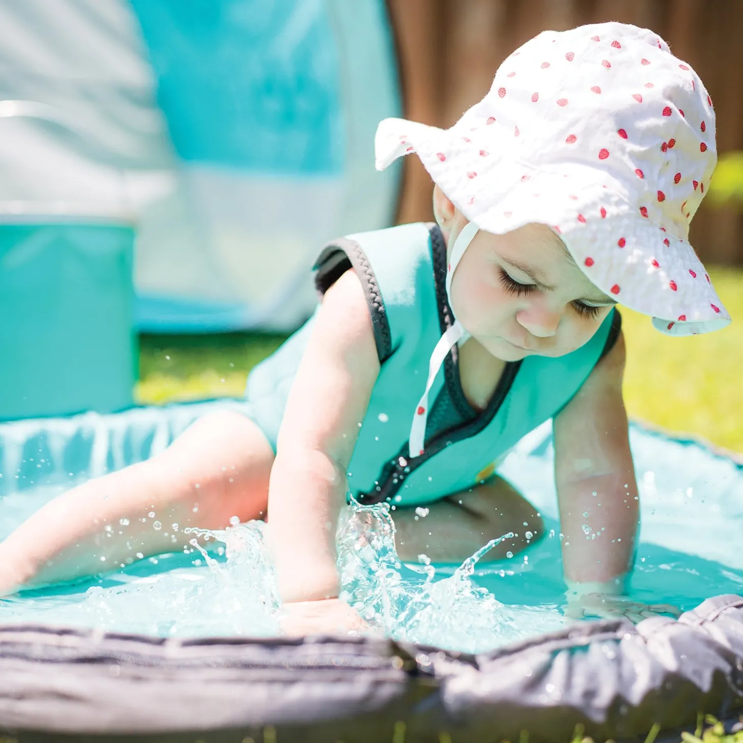 BBlüv Wraäp Combinaison en néoprène pour bébé Aqua 0-6 mois