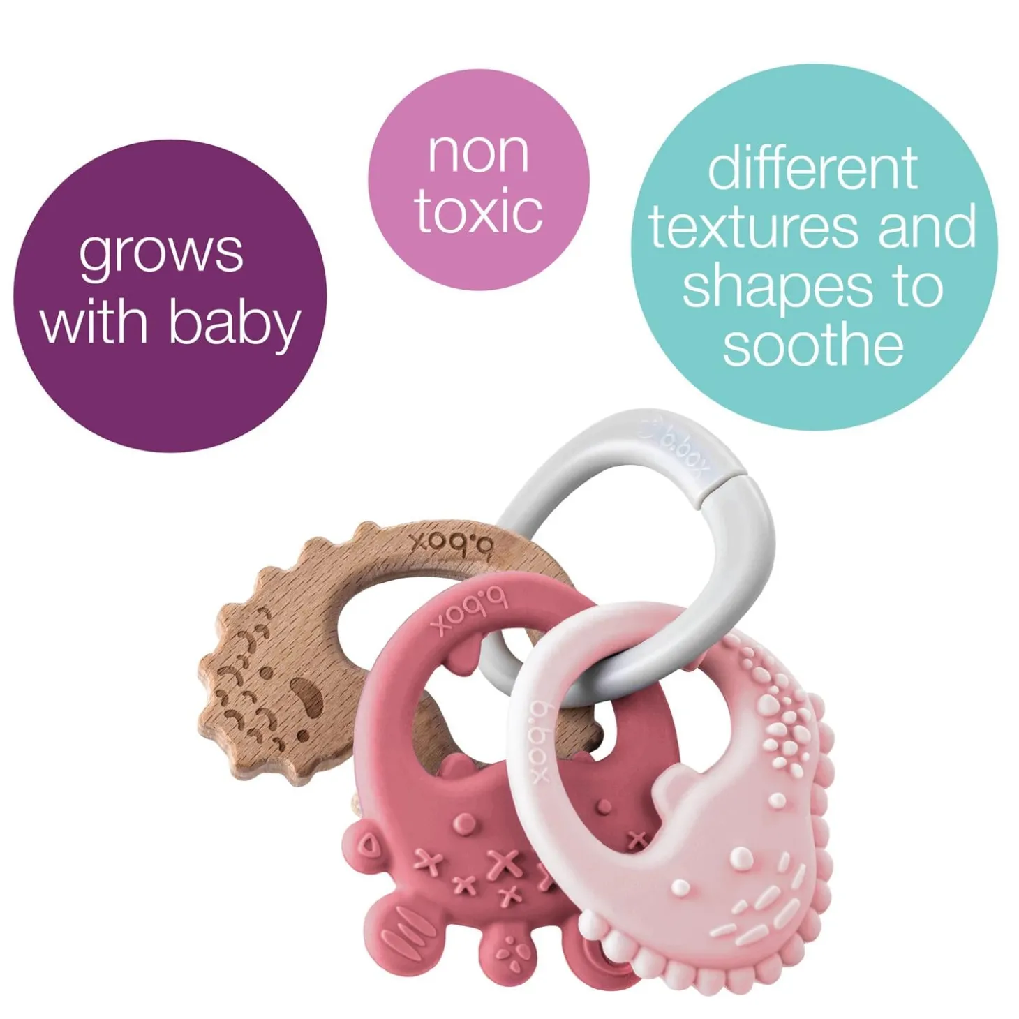 B.Box For Kids Anneau de dentition trio Blush