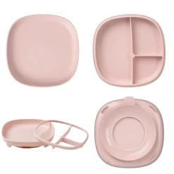 B.Box For Kids                    Assiette compartimentée 2 en 1    Blush
