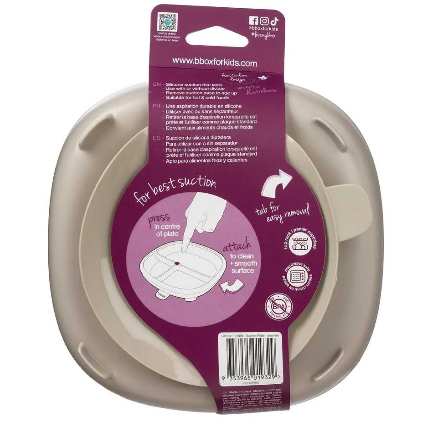 B.Box For Kids Assiette compartimentée 2 en 1 Latte