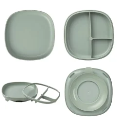 B.Box For Kids Assiette compartimentée 2 en 1 Sage