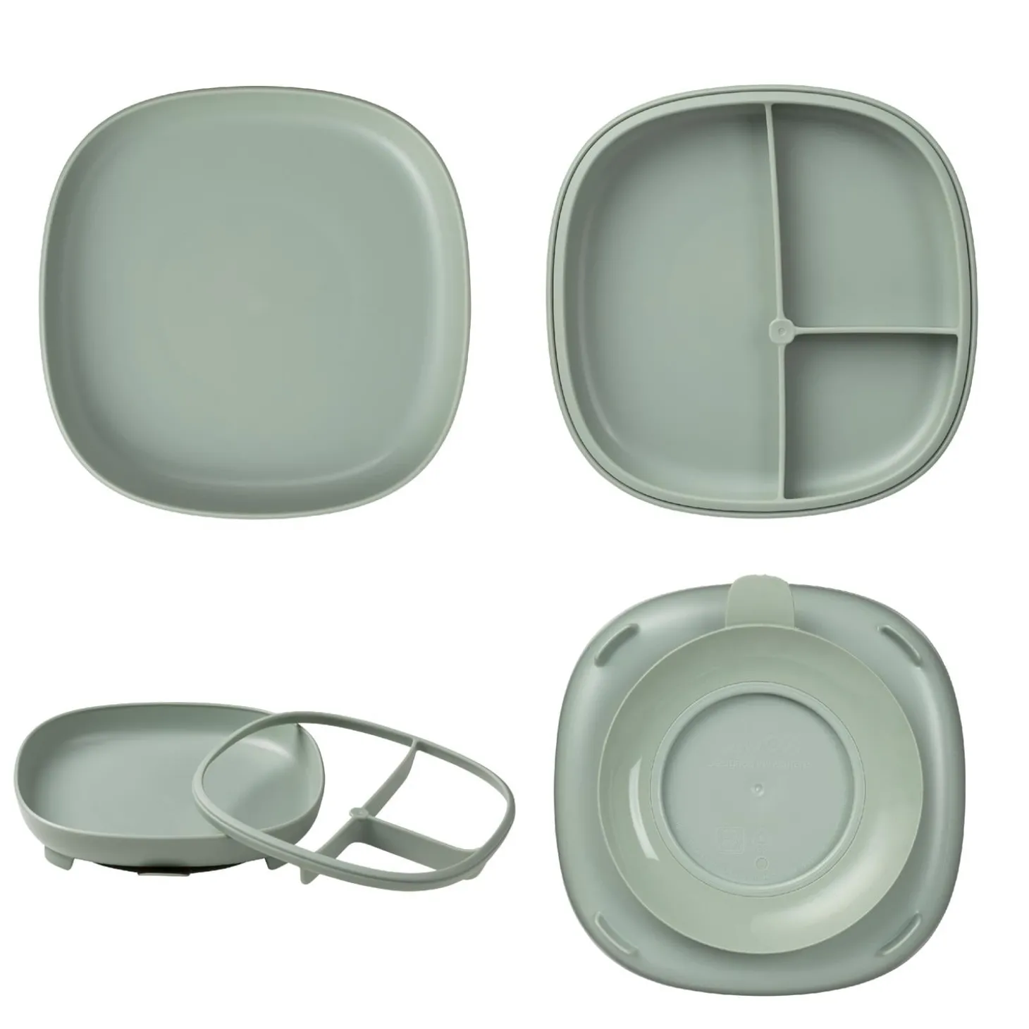 B.Box For Kids Assiette compartimentée 2 en 1 Sage