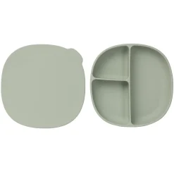 B.Box For Kids Assiette ventousée et couvercle en silicone Sage