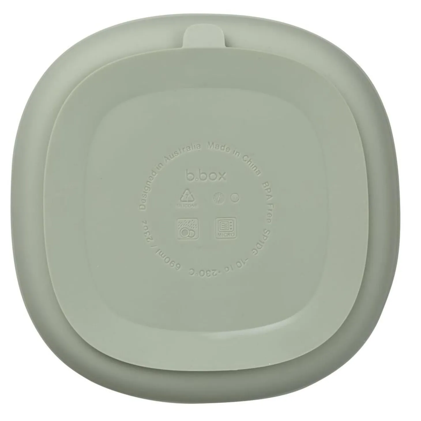 B.Box For Kids Assiette ventousée et couvercle en silicone Sage