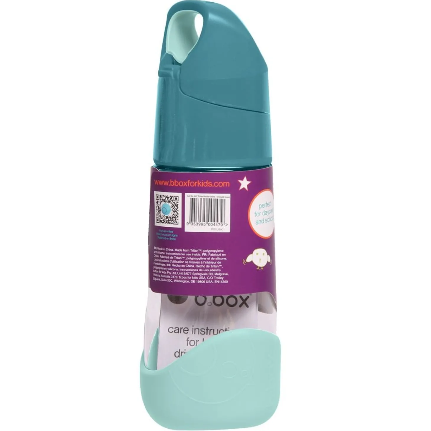 B.Box For Kids Gourde en plastique Tritan avec paille Emerald Forest 450 ml