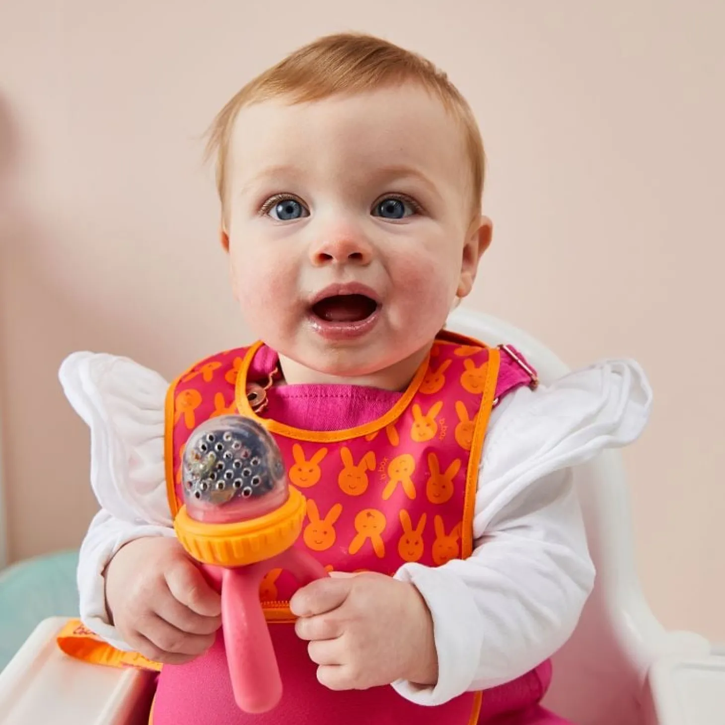 B.Box For Kids Grignoteuse sur trepied avec embout silicone Strawberry